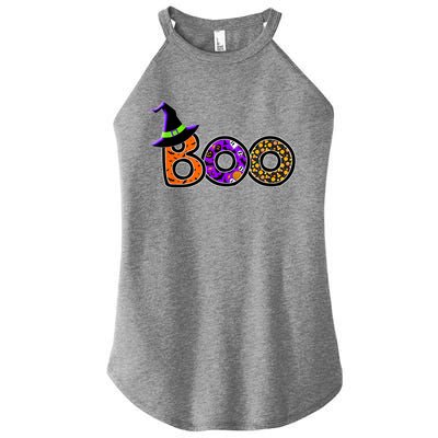 Boo Halloween Costume Spiders Ghosts Pumkin & Witch Hat Women’s Perfect Tri Rocker Tank