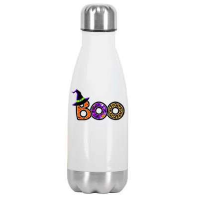 Boo Halloween Costume Spiders Ghosts Pumkin & Witch Hat Stainless Steel Insulated Water Bottle