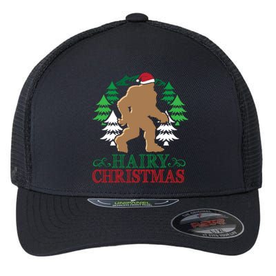 Bigfoot Hairy Christmas Holiday Sasquatch Funny Xmas Gift Flexfit Unipanel Trucker Cap