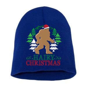 Bigfoot Hairy Christmas Holiday Sasquatch Funny Xmas Gift Short Acrylic Beanie