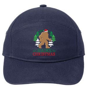 Bigfoot Hairy Christmas Holiday Sasquatch Funny Xmas Gift 7-Panel Snapback Hat