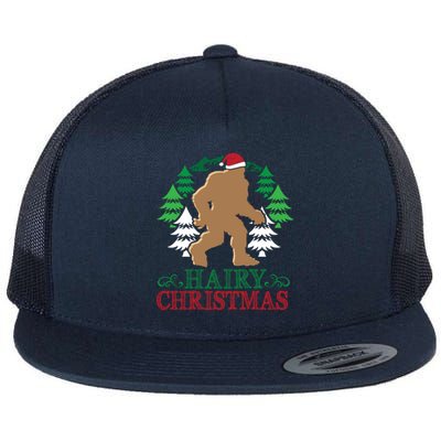 Bigfoot Hairy Christmas Holiday Sasquatch Funny Xmas Gift Flat Bill Trucker Hat