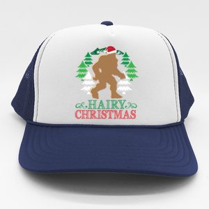 Bigfoot Hairy Christmas Holiday Sasquatch Funny Xmas Gift Trucker Hat