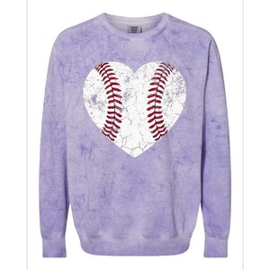 Baseball Heart Cute Mom Softball Gift mother's dsy Colorblast Crewneck Sweatshirt