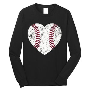 Baseball Heart Cute Mom Softball Gift mother's dsy Long Sleeve Shirt