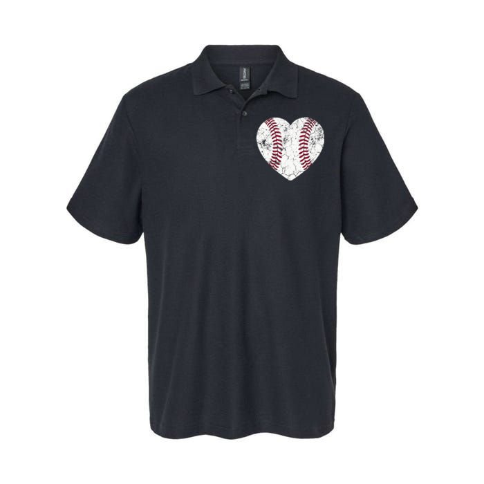 Baseball Heart Cute Mom Softball Gift mother's dsy Softstyle Adult Sport Polo