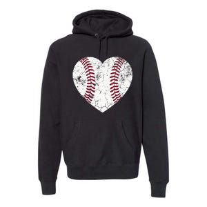 Baseball Heart Cute Mom Softball Gift mother's dsy Premium Hoodie