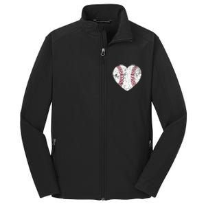 Baseball Heart Cute Mom Softball Gift mother's dsy Core Soft Shell Jacket