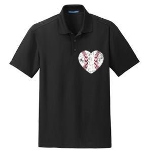 Baseball Heart Cute Mom Softball Gift mother's dsy Dry Zone Grid Polo