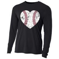 Baseball Heart Cute Mom Softball Gift mother's dsy Cooling Performance Long Sleeve Crew