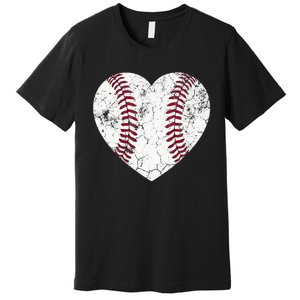 Baseball Heart Cute Mom Softball Gift mother's dsy Premium T-Shirt