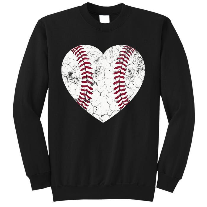 Baseball Heart Cute Mom Softball Gift mother's dsy Tall Sweatshirt