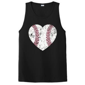 Baseball Heart Cute Mom Softball Gift mother's dsy PosiCharge Competitor Tank