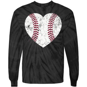 Baseball Heart Cute Mom Softball Gift mother's dsy Tie-Dye Long Sleeve Shirt