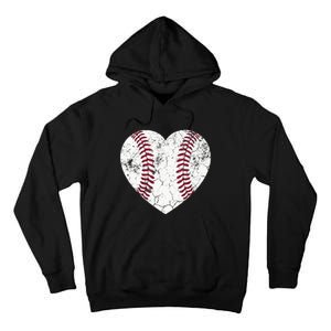 Baseball Heart Cute Mom Softball Gift mother's dsy Tall Hoodie