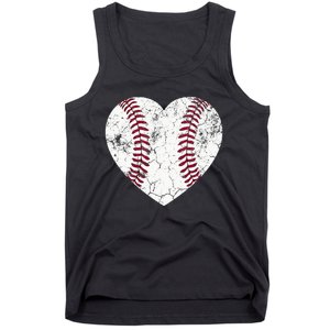 Baseball Heart Cute Mom Softball Gift mother's dsy Tank Top