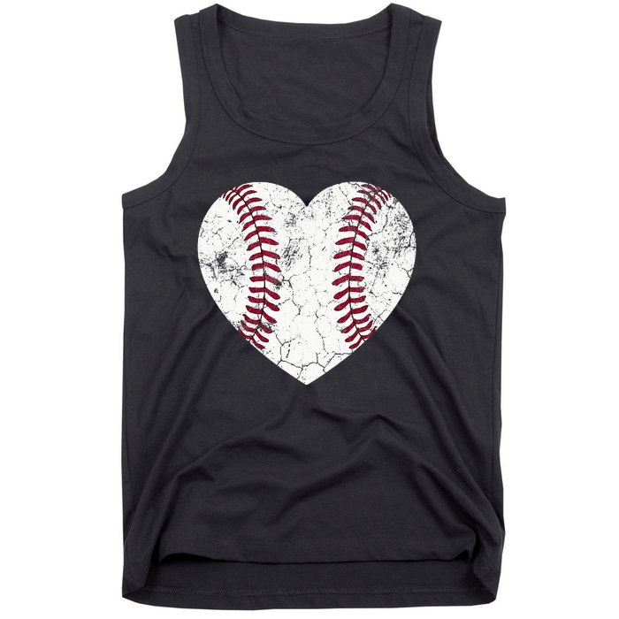 Baseball Heart Cute Mom Softball Gift mother's dsy Tank Top