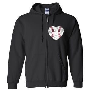 Baseball Heart Cute Mom Softball Gift mother's dsy Full Zip Hoodie