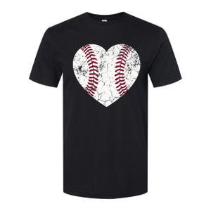 Baseball Heart Cute Mom Softball Gift mother's dsy Softstyle CVC T-Shirt