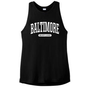 Baltimore Hoodie College Universit Y Style Md Usa Ladies PosiCharge Tri-Blend Wicking Tank