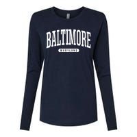 Baltimore Hoodie College Universit Y Style Md Usa Womens Cotton Relaxed Long Sleeve T-Shirt