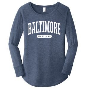 Baltimore Hoodie College Universit Y Style Md Usa Women's Perfect Tri Tunic Long Sleeve Shirt