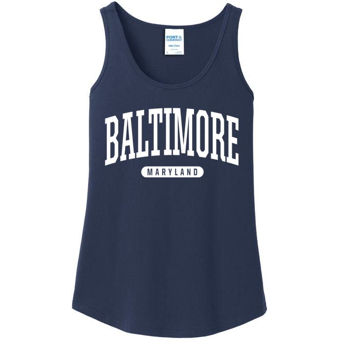 Baltimore Hoodie College Universit Y Style Md Usa Ladies Essential Tank