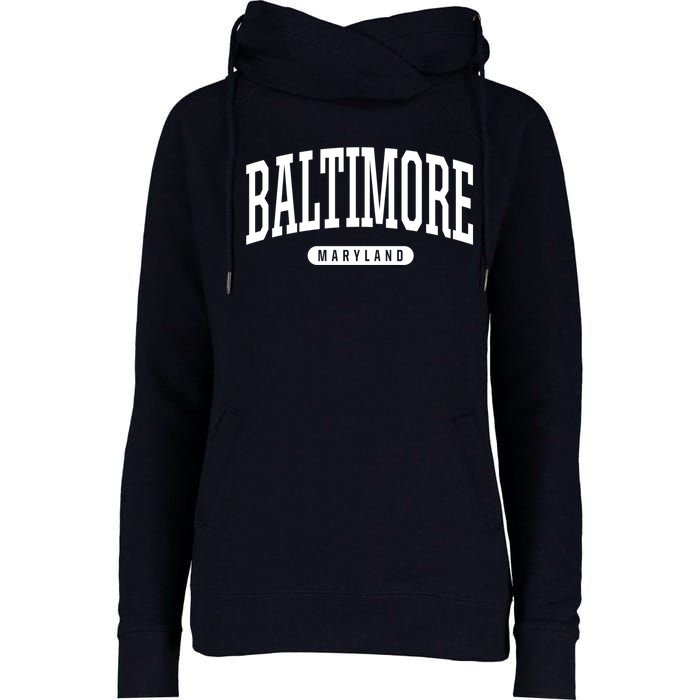 Baltimore Hoodie College Universit Y Style Md Usa Womens Funnel Neck Pullover Hood