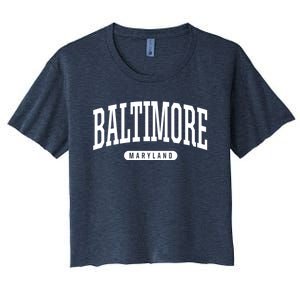 Baltimore Hoodie College Universit Y Style Md Usa Women's Crop Top Tee