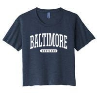 Baltimore Hoodie College Universit Y Style Md Usa Women's Crop Top Tee