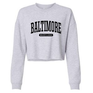 Baltimore Hoodie College Universit Y Style Md Usa Cropped Pullover Crew