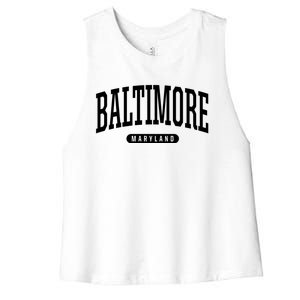 Baltimore Hoodie College Universit Y Style Md Usa Women's Racerback Cropped Tank