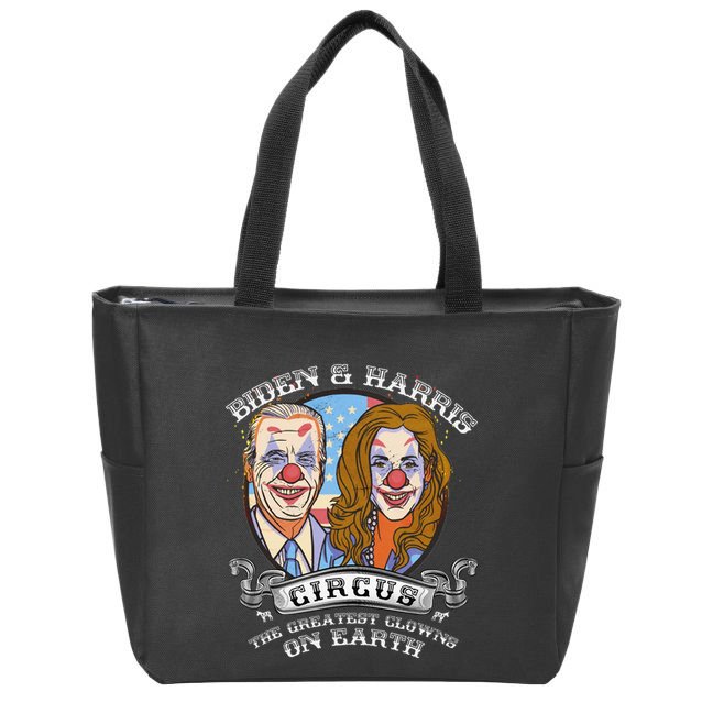 Biden Harris Circus Greatest Clowns on Earth Anti Biden Zip Tote Bag