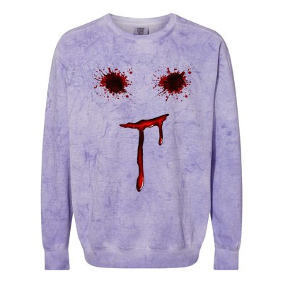 Bloody Halloween Costume Blood Splatter Smile Colorblast Crewneck Sweatshirt