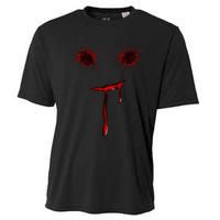 Bloody Halloween Costume Blood Splatter Smile Cooling Performance Crew T-Shirt