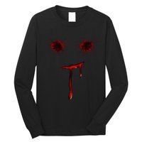 Bloody Halloween Costume Blood Splatter Smile Long Sleeve Shirt