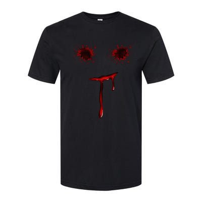 Bloody Halloween Costume Blood Splatter Smile Softstyle CVC T-Shirt