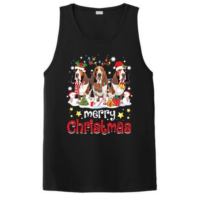 Basset Hound Christmas With Decorations Xmas PosiCharge Competitor Tank