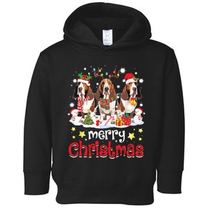 Basset Hound Christmas With Decorations Xmas Toddler Hoodie