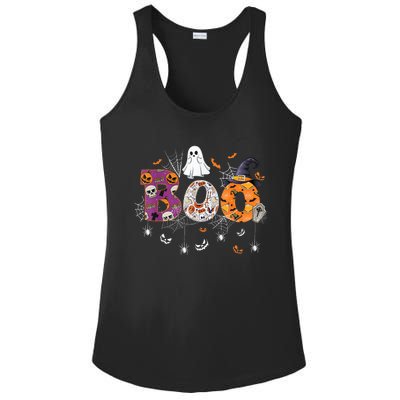 Boo Halloween Costume Spiders, Ghosts, Pumpkin & Witch Hat Ladies PosiCharge Competitor Racerback Tank