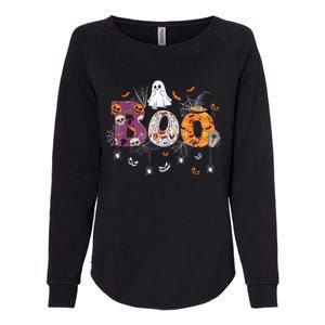 Boo Halloween Costume Spiders, Ghosts, Pumpkin & Witch Hat Womens California Wash Sweatshirt