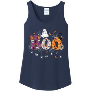 Boo Halloween Costume Spiders, Ghosts, Pumpkin & Witch Hat Ladies Essential Tank