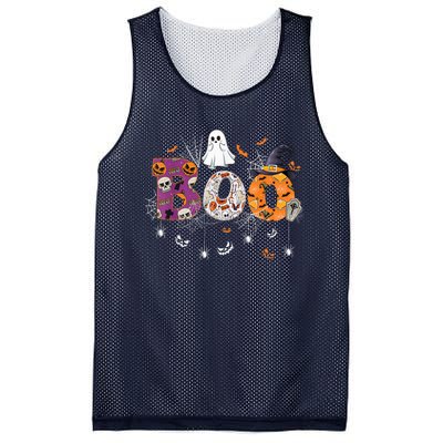 Boo Halloween Costume Spiders, Ghosts, Pumpkin & Witch Hat Mesh Reversible Basketball Jersey Tank