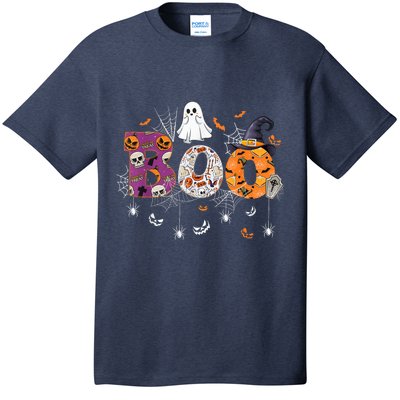 Boo Halloween Costume Spiders, Ghosts, Pumpkin & Witch Hat T-Shirt