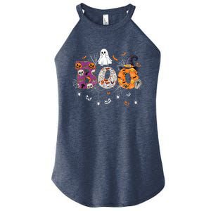 Boo Halloween Costume Spiders, Ghosts, Pumpkin & Witch Hat Women's Perfect Tri Rocker Tank