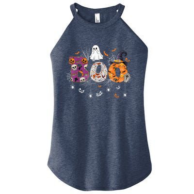 Boo Halloween Costume Spiders, Ghosts, Pumpkin & Witch Hat Women's Perfect Tri Rocker Tank