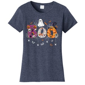 Boo Halloween Costume Spiders, Ghosts, Pumpkin & Witch Hat Women's T-Shirt