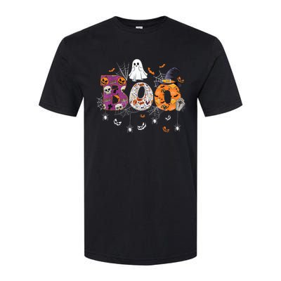 Boo Halloween Costume Spiders, Ghosts, Pumpkin & Witch Hat Softstyle CVC T-Shirt