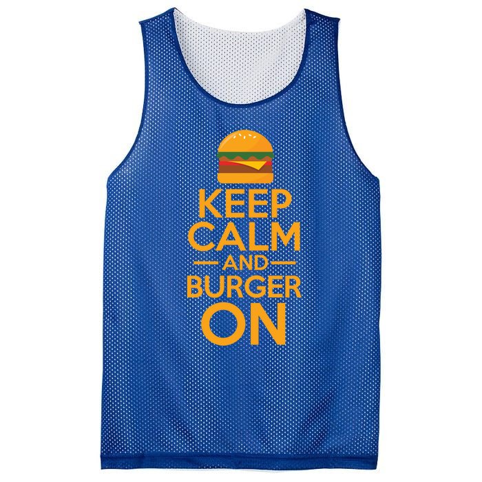 Burger Hamburger Cheeseburger Keep Calm And Burger On Great Gift Mesh Reversible Basketball Jersey Tank