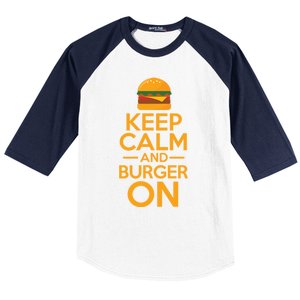 Burger Hamburger Cheeseburger Keep Calm And Burger On Great Gift Baseball Sleeve Shirt